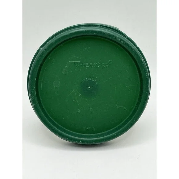 2 Tupperware Modular Mates 7 oz Containers 1605 with Green Lids USA Used Bundle - Picture 4 of 5